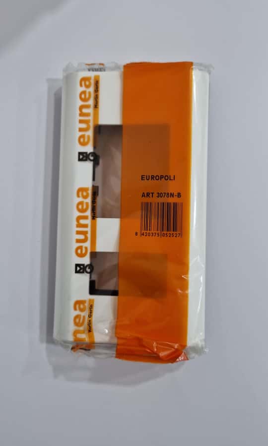 Placa 2 elementos ancho/estrecho Eunea Europoli 3078N-B blanco polar
