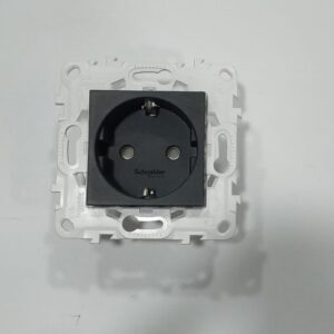 Base enchufe 2 P+T 16 A Schuko Unica con bastidor plástico blanco